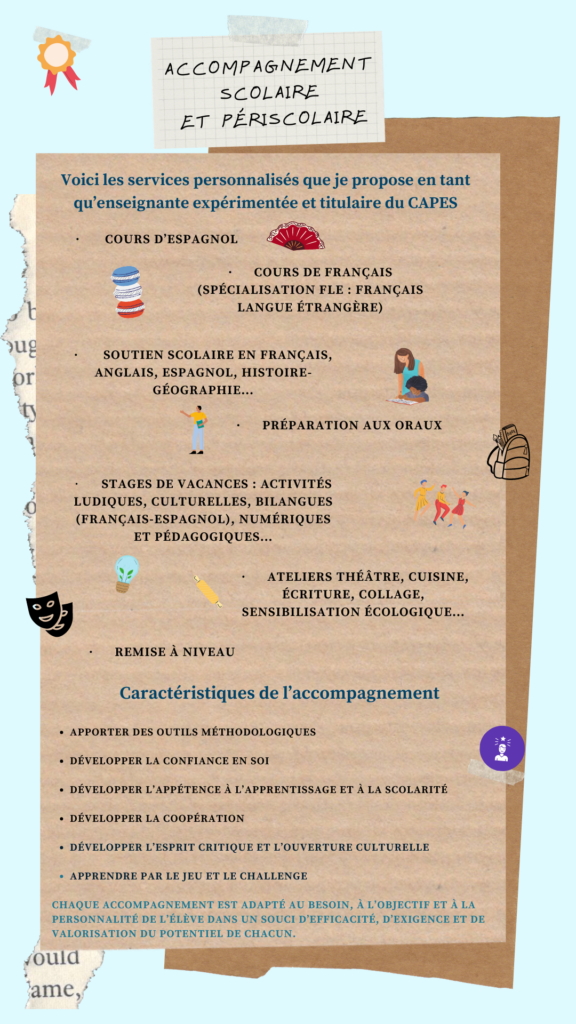 description des services d'accompagnement scolaire et activités périscolaires